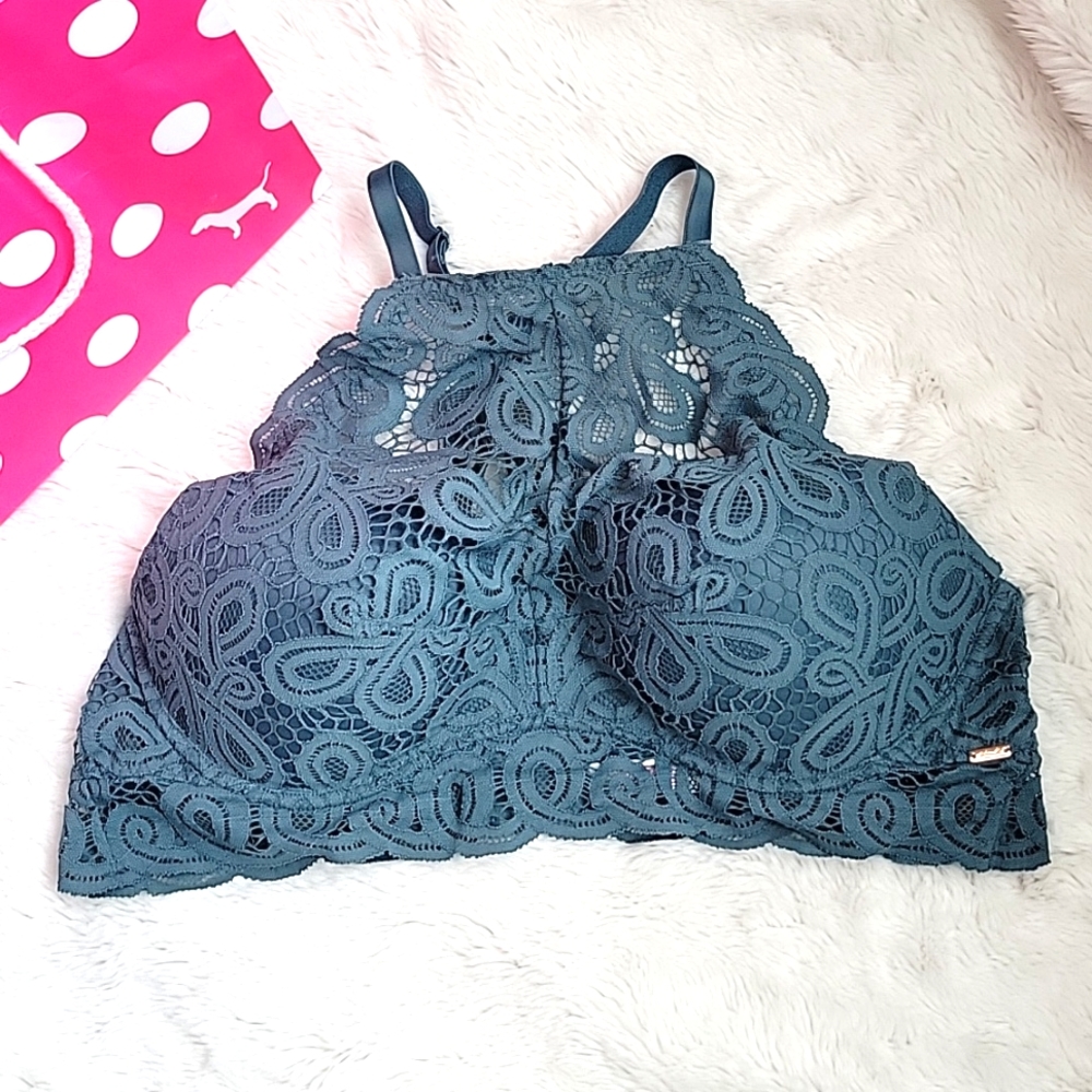 Victoria's Secret Pink Brand Green Lace Bralette